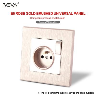 China Residential/Multi-Purpose French Socket With Switch 16A EU Air Conditioning Electric Switch Socket REVA White Black French Socket Panel for sale