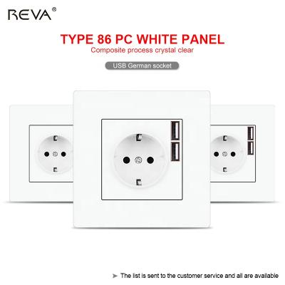 China European Union USB double USB reva high power multi-function switch socket residential French white air conditioner 16a/panel multi-purpose for sale