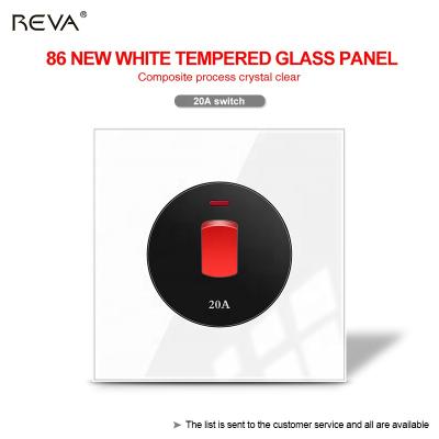 China 20A high power plug reva water heater GLASS air conditioner curved frame high current cutoff double wall with indicator switch for sale