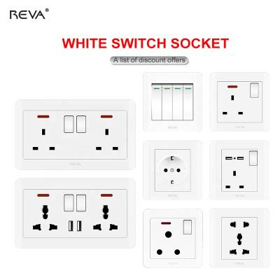 China reva13a usb ttt usb socket 45a hong kong socket panel british white switch panel 001 eu uk vietnam thailand 16a for sale