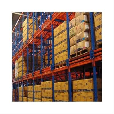 China Customized Warehouse Storage Push Back Rack System With Forklift And Nested Wheeled Carts for sale