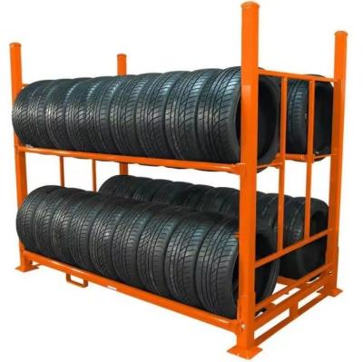 China Q235 Raw Material Heavy Duty Customized Stacking Racks Portable And Foldable For Tire à venda