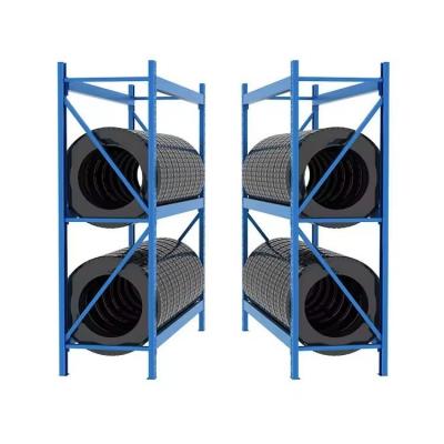 China Customized And Adjustable Steel Wheel Racks For Car Tire Display By OEM ODM Supplier à venda