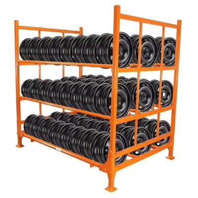 China Customized Warehouse Steel Tire Storage Stacking Rack With Powder Coating In Marke for sale