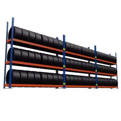 China QF-stack Racking Customized Steel Tire Display Pallet Racks Shelves For Showroom à venda