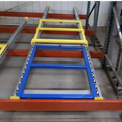 China Conventional Customized Push Back Rack For Warehouse 1000.00cm * 600.00cm * 1000.00cm for sale