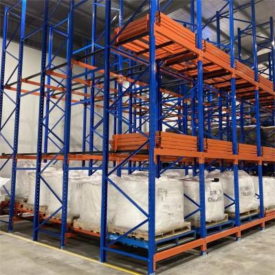 China 100.000kg Peso Bruto Semi-fechado Push Back Pallet Rack Economia de espaço e fácil operação à venda