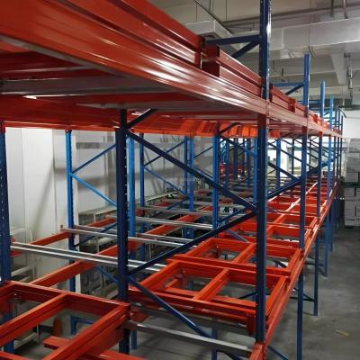 중국 Heavy Duty Steel Push Back Pallet Racking For High Density Storage 판매용