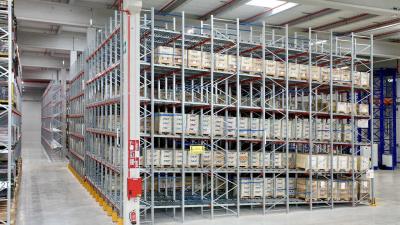 China Fluent Shelf Live Storage Pallet Racking Gravity Pallet Flow Racking With Structure Rack Te koop