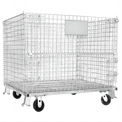 중국 Powder Coating Corrosion-Resistant Mobile Turnover Cage for Warehouse 1200*1000*890 판매용