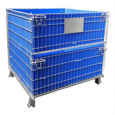 China Raw Material Mild Steel Heavy Duty Folding Storage Cage for Multi-Usage Warehouse à venda