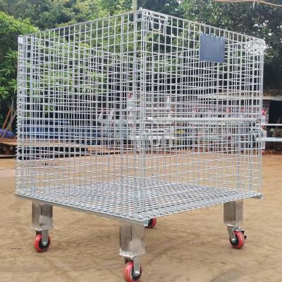 China QIFEI-Wire Mesh Container Adjustable Mobility For Industrial Wire Baskets à venda