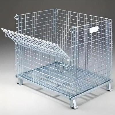 China Foldable Collapsible Heavy Duty Steel Galvanized Wire Mesh Container Customized à venda