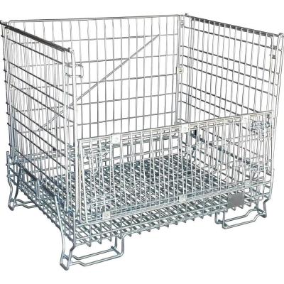 China Foldable Galvanized Steel Bin Pallet Mesh Container Welded Portable 100-1500 Closed Open à venda