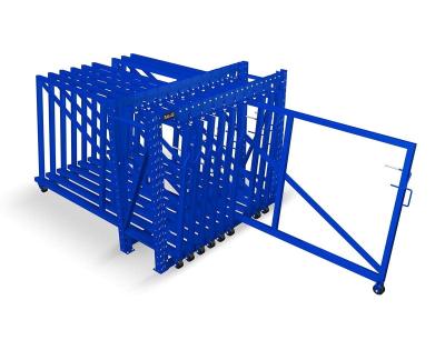 China Powder Coating Steel Industrial Flat Sheets Roll Out Rack For Cut Pieces Partial Sheets for sale