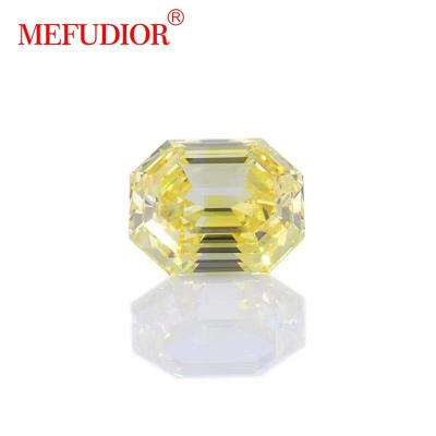 China HPHT Yellow Color Asscher Game Or Fire Lab-Raised Diamond Cut VVS Synthetic Bare Diamond Comes With GIA Certificate for sale