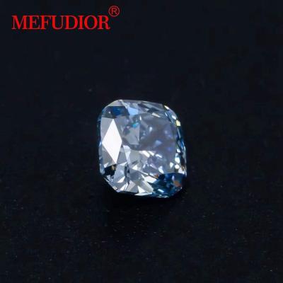 China Color Play Or Fire Asscher Cut Blue Bare Diamond HPHT Lab Grown Diamond Wholesale Price GIA Certificate Offered for sale