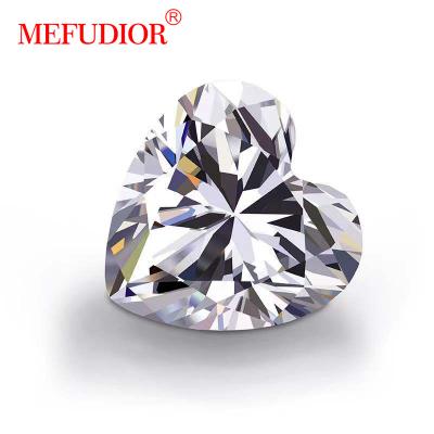 China 1.0ct Heart Shape D Color Moissanite Synthetic White Diamond Set Or Fire 6.5*6.5mm For Main Stone For Jewelry Ring Bracelet Necklace Making for sale