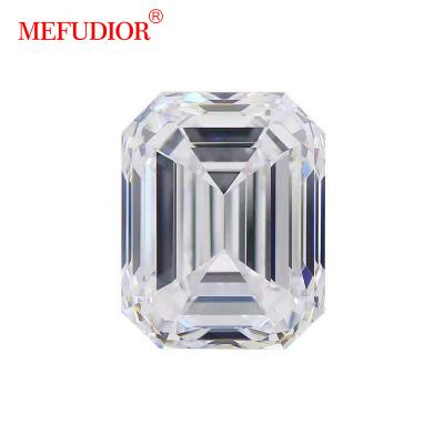 China High Quality Color Play Or Fire Emerald Cut Synthetic Moissanite Diamond Loose Moissanite Stone With Certificate for sale