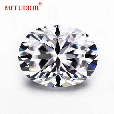 China Color Play Or Fire Loose Moissanites Factory Price D Color VVS White Gemstone Oval 0.1-10.0 Carat Loose Moissanite Price for sale