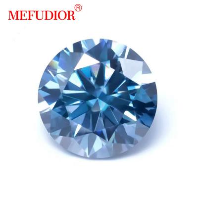 China Color Play or Fire GRA Certified Cut Sea Blue 3-10mm Moissanite Diamond Loose Stone Round Brilliant For Jewelry Ring Bracelet Necklace Making for sale