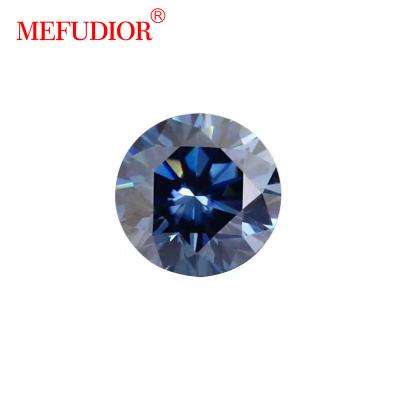 China Wholesales Set or Color Fire Loose 3-10mm Round 0.1-4ct Cut Blue Colored For Making Jewelry Moissanite Diamonds for sale