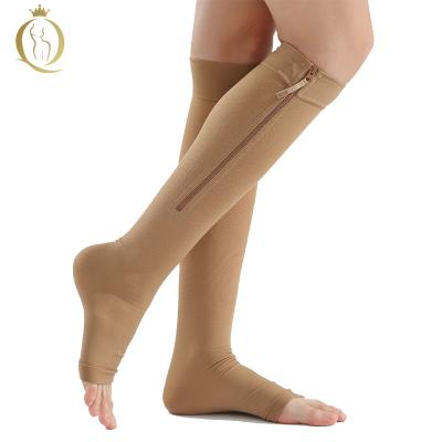 China Breathable Compression Pads Sports Men Women 20-30 mmHg Knee Nurse Pregnant Running Medical High Travel With Zipper for sale