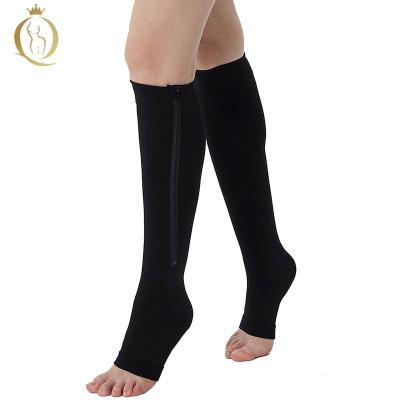 China Breathable Compression Socks 20-30 mmHg Long Socks Knee High With Best Zipper Support For Women And Men for sale