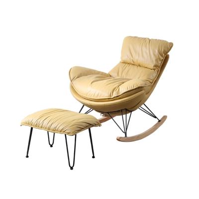 China Hot Sales European Style Reclining Wooden Sitting Lounge Relax High Quality Modern Rocking Chair Factory for sale