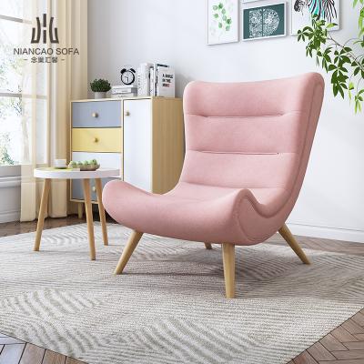 China Sofa Bed Family Living Room Leisure Fabric Platform Chair Single Solid Wood Leg Snail Chair for sale