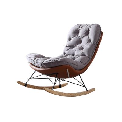 China Extended Modern Wood Leg Advanced Bounce Sponge Chaise Lounge Sofa Rocking Chair Living Room Accent Chair for sale