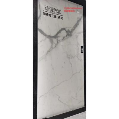 China Modern White 1200x2600mm Sintered Stone Floor And Wall Tiles for sale