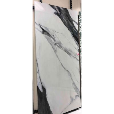 China Modern Panda White 1200x2600mm Agglomerated Stone Floor And Wall Tiles for sale