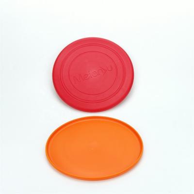 China Stocked Outdoor Interactive Dog Toy Silicon Dog Fly Disc Soft Rubber Training Frisbeed Toy Throw Fatch Plate Pet Colorful Running Toy for sale