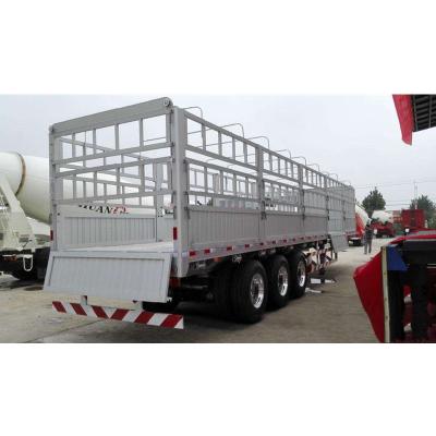 China Truck Trailer Used 2 Axle 4 Axle Stake Barrier Cargo Transport Sidewall Drop Sidewall Bulk Demountable Semi Trailer for sale