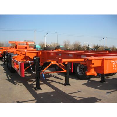 China Truck trailer factory supplier 40ft flat bed/skeletal shipping container truck chassis semi trailer for sale for sale