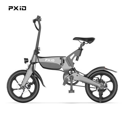 China Hot Sale P2 Magnesium Alloy PXID 16 Inch Tire 250W Motor Rear Suspension Electric Bicycle With Removable Battery for sale