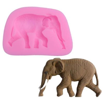 China Stocked Yiwu Bobao Elephant Modeling Fondant Silicone Mold Cake Decorating DIY Clay Mold for sale