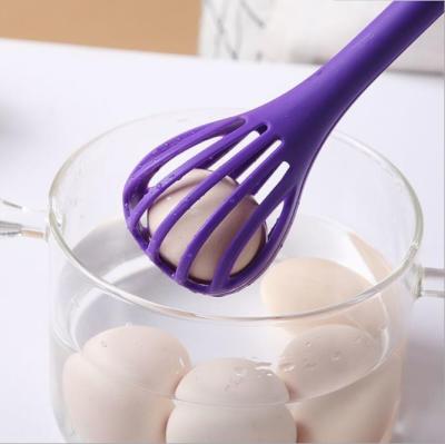 China Multifunctional Kitchen Utensil Separator Silicone Egg Beater Egg Beater Egg Salad Food Stored Nylon Tongs for sale