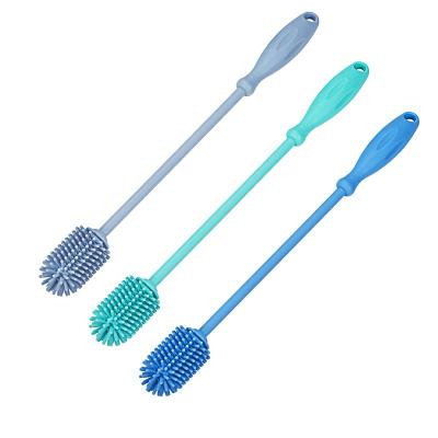 China Yiwu Bobao Eco-Friendly Silicone Household Cleaning Wine Cup Tube Universal Bendable Baby Bottle Brush Long-handl for sale