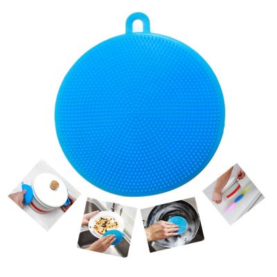 China Yiwu Bobao Kitchen Tableware Fruit Vegetable Place Mat Household Environmentally Friendly Universal Pet Silicone Pad Cleaning Brush for sale