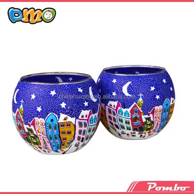 China Europe DMO Yiwu Bobao new design unique decoration ornaments candle cup tealight polymer clay glass candle holder for sale