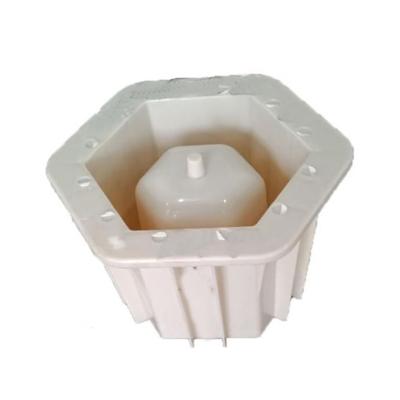 China New 3D 10*20cm bobao mediterranean reusable Yiwu ABS hexagonal prism shape cement injection decoration flower pot concrete bottom molds diy for sale