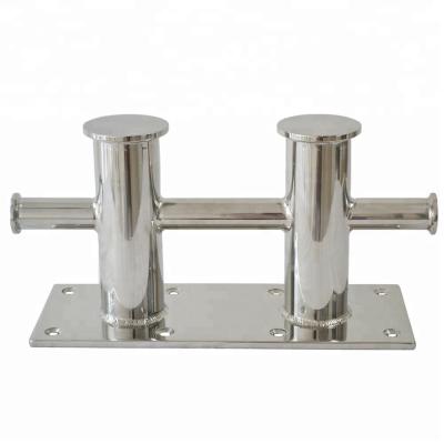 China Marine Grade Stainless Steel Double Cross Bollard Double Horn Bollard Mooring Bitt Cleat for sale