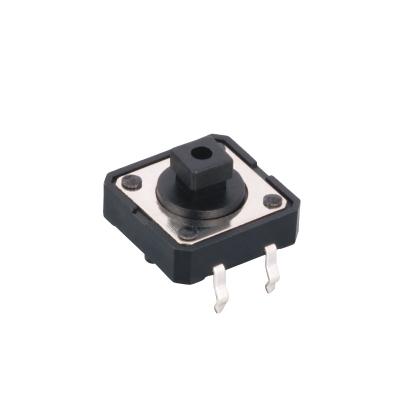 China Hot Sale Touch Button Switch For High Temperature Resistance New Black 12*12 Square Plug-in PAE for sale