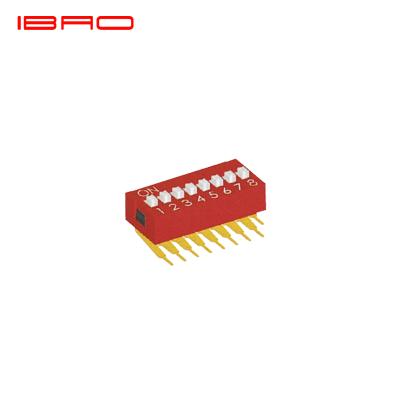 China IBAO DIP Switch Right Angle Type DIP Switch Red Color DR Series DR for sale