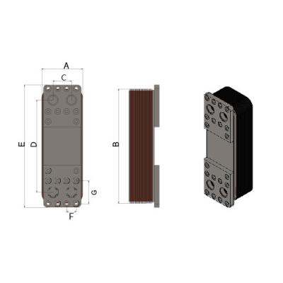 China Air Compressor Oil Cooler Heat Exchanger Brazed Plate Heat Exchanger for sale