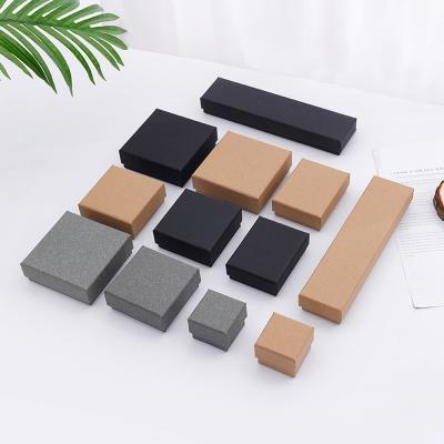 China Low Price Recyclable Black Small Present Craft Gift Ring Necklace Bracelet Paper Jewelry Box For Packaging for sale