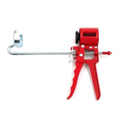 China New and Innovative Design Lightweight Metal Frame Compact Red Iron Silicone Caulking Gun for Glue for sale