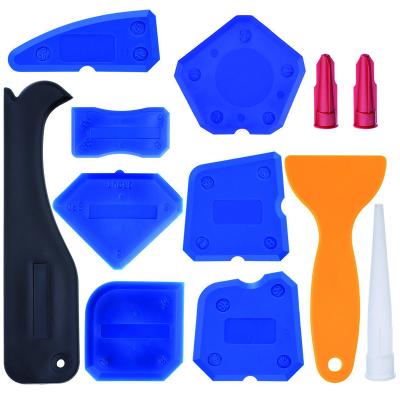 China 12 Peças Ferramenta de calafação Selamento de silicone acabamento Ferramentas de colagem Kit Caulk Tabelas e tábuas de base Substituíveis almofadas à venda